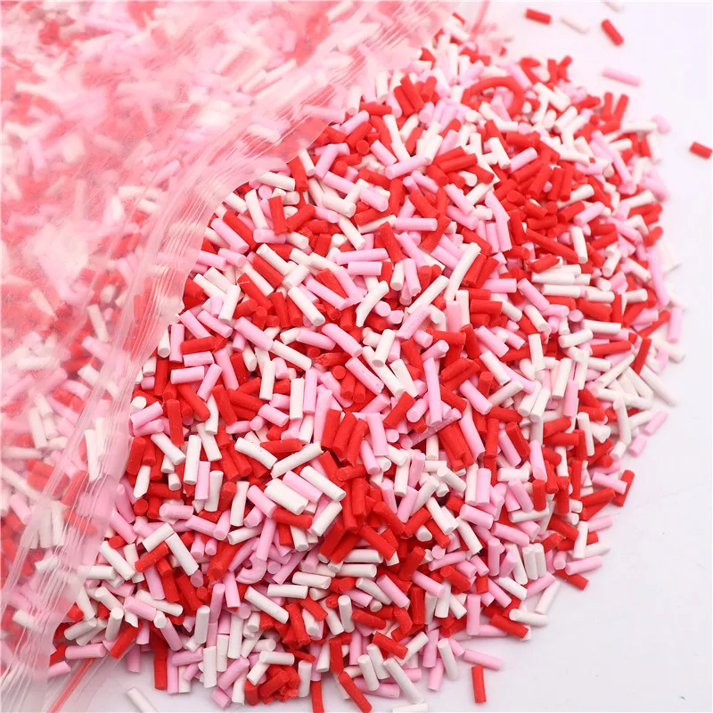 Wholesale 5mm Long Cylindrical Polymer Clay Sprinkles Colorful Clay Slices for DIY Crafts Tiny Cute Plastic Klei Accessories