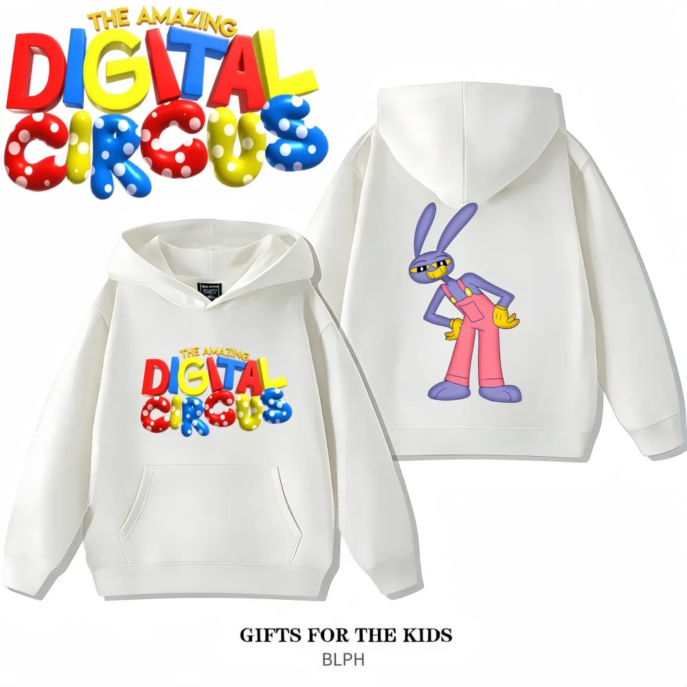 

Детская толстовка с капюшоном «Удивительный цифровой цирк» для пар, весна-осень, с карманами, семейная, для родителей и детей