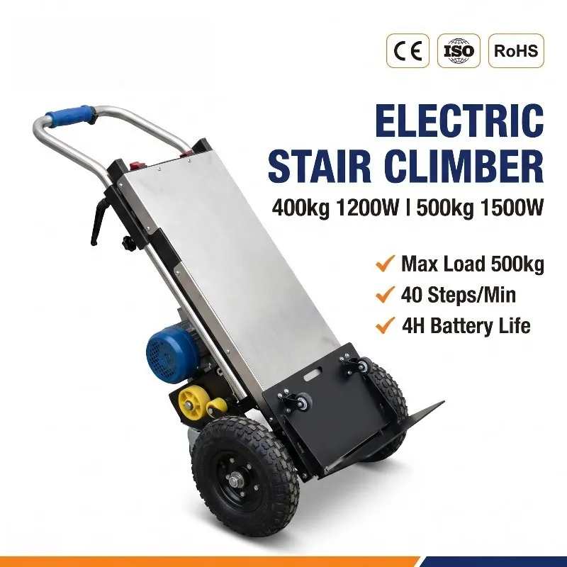 New Electric Motorized Stair Climber Battery Powered Hand Truck Crawler Dolly Heavy Duty Stair Mover 48V 1200W Warehouse