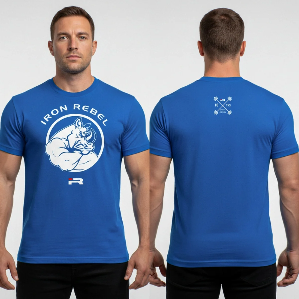 2026 Rhino Power Premium Gym T-Shirt GYM Graphic Cotton Tee Printing High-end Luxury Unisex Style Both of Men and Women
