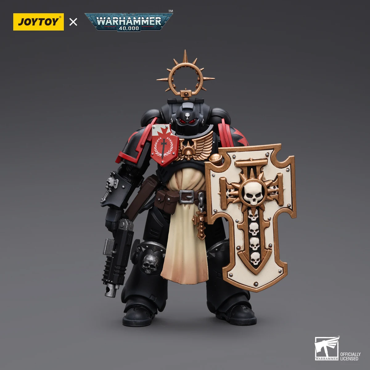 Joytoy ชุดโมเดลทหารอนิเมะสำหรับตุ๊กตาขยับแขนขาได้ Warhammer 40K สีดำ