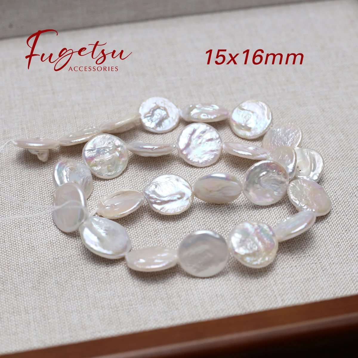 

15x16mm Natural Freshwater Pearl Baroque Coin Pearl Beads for DIY Women Men Necklace Bracelets Jewelry Making Supplies Accessory