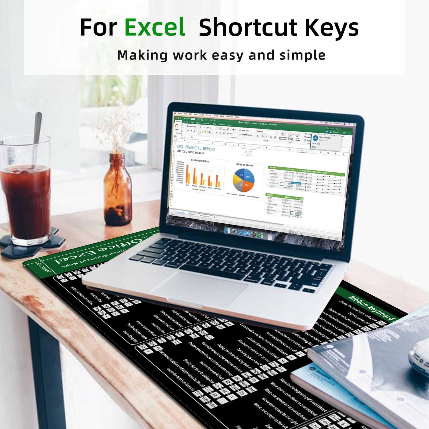 Large Excel Shortcuts Mouse Pad 2