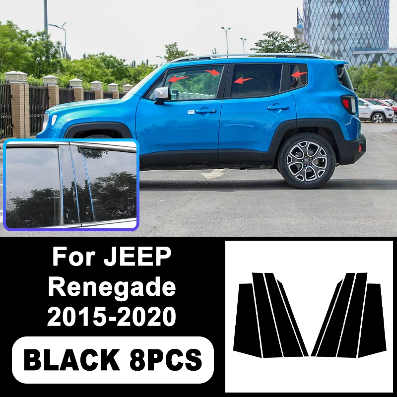 

B/C Pillar Stickers For JEEP Renegade 2015-2020 - PC Window Decorative Trim for Middle Pillar,Car Exterior Accessories 2016 2017