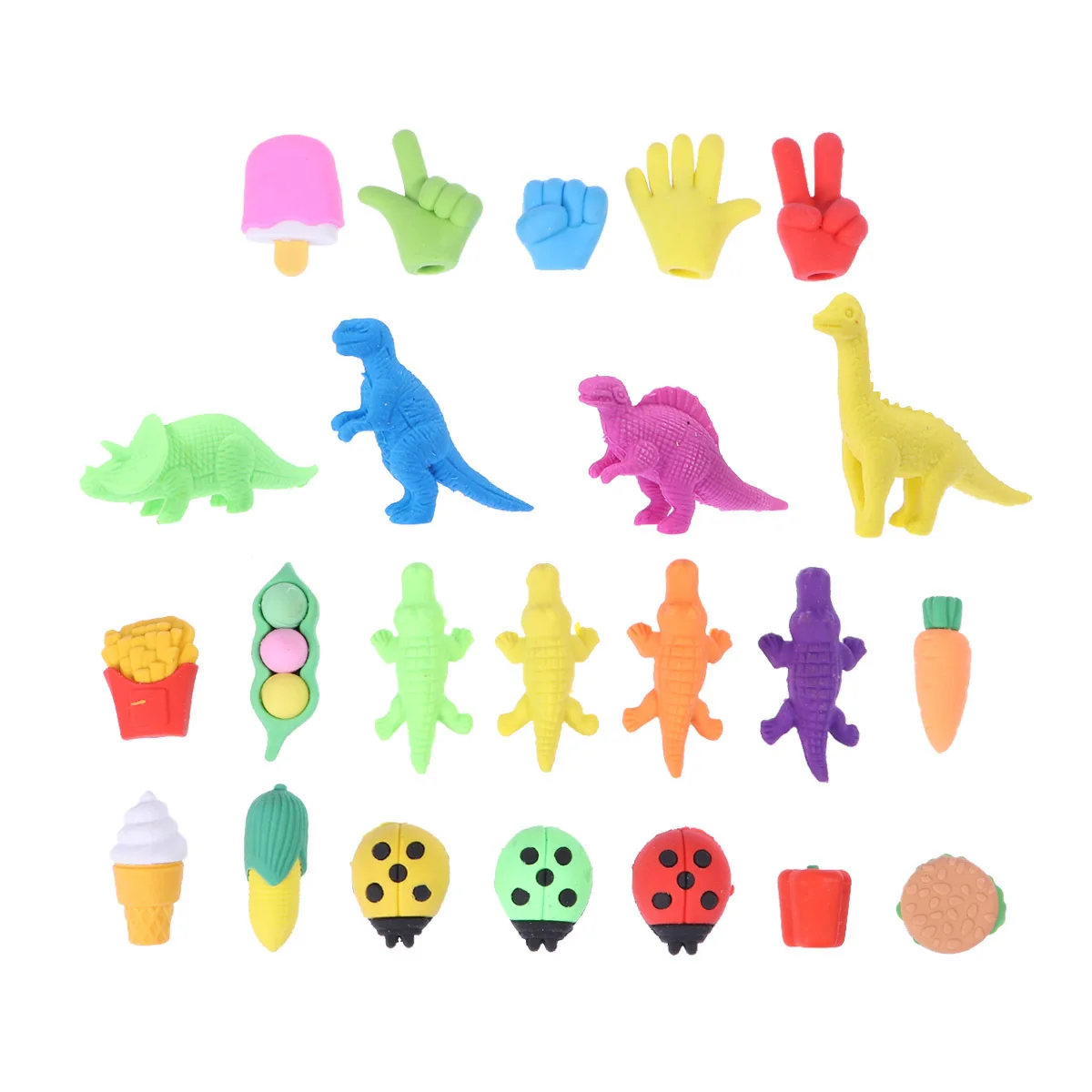 

23Pack Animal Pencil Erasers Assorted Realistic Puzzle Erasers for Party Favors School Supplies Gift Collection