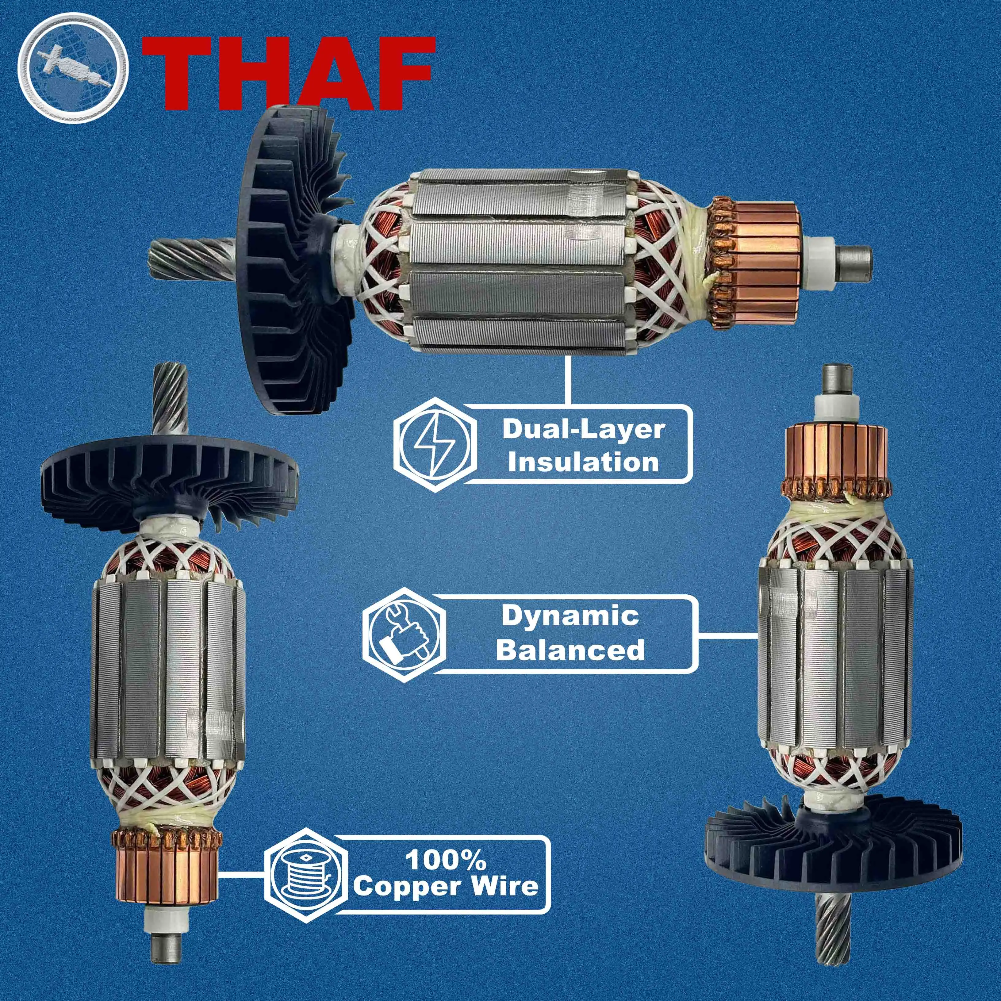 AC 220V 240V 5806B 5704R 5806R 5704RK Armature Rotor For MAKITA Circular Saw Spare Parts Power Saw 518629-3 view 3