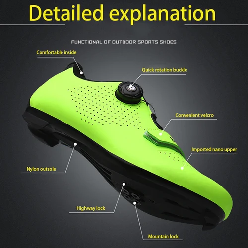 Imagen 2 del producto Nuevos zapatos de ciclismo con pedal Unisex, zapatos planos adecuados para deportes de montaña, zapatos de ciclismo con bloqueo automático, zapatos de ciclismo transpirables