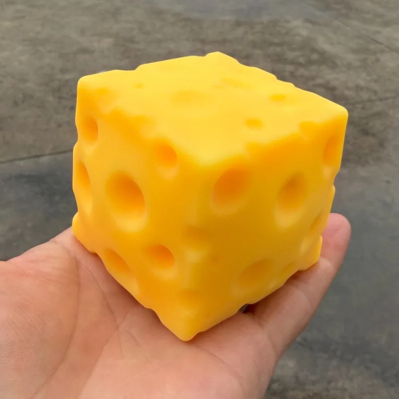 Juguetes Blandos de Queso en Cubo, Juguete Sensorial de Queso Suave, Juguete Antiestrés de Rebote Lento, Regalo de Navidad