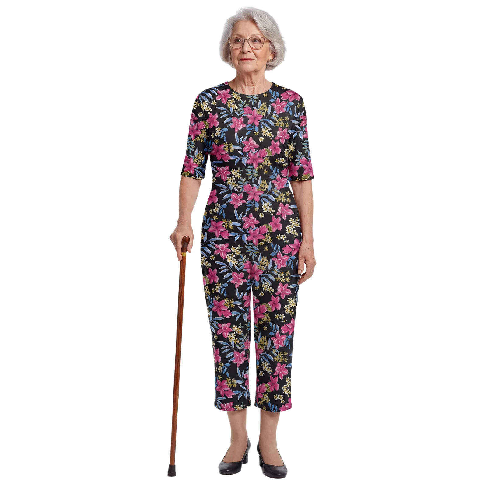 Women Elderly Alzheimer Anti-strip Adaptive Jumpsuit Back Zipper Rompers Dementia Special Needs Clothing Sleepwear Homewear