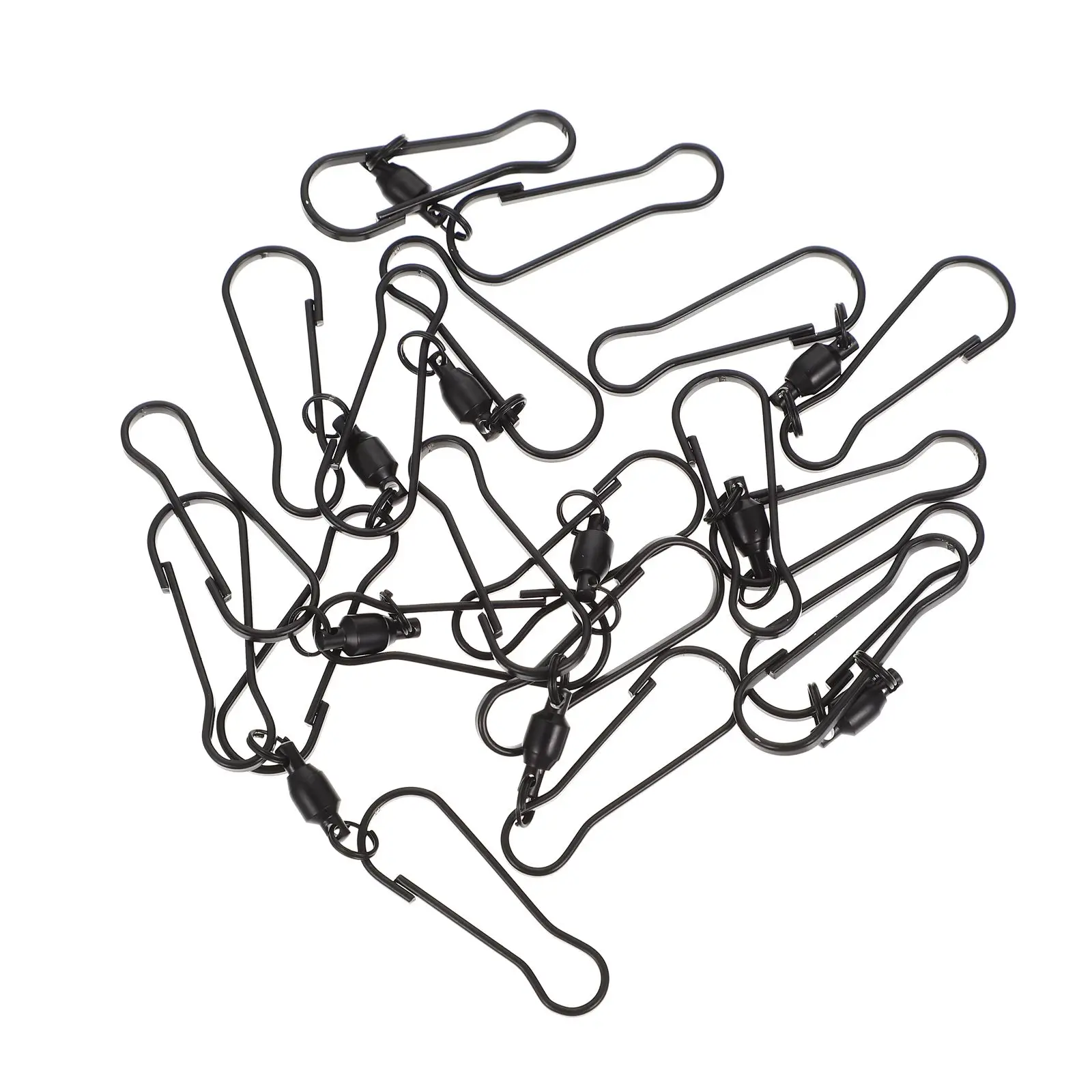 

10 Pcs Stainless Steel Hooks Durable Black Coating Decorative Dual Clip Swivel Hanging Garden Accessories Wind Chime Hook