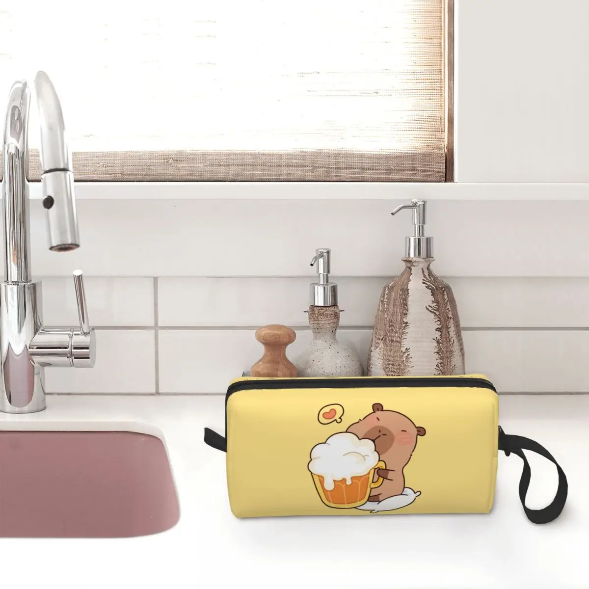 Cartoon Cute Capybara Cosmetic Bag Women Makeup Bags Travel Zipper Toiletry Bag Organizer Storage Bag