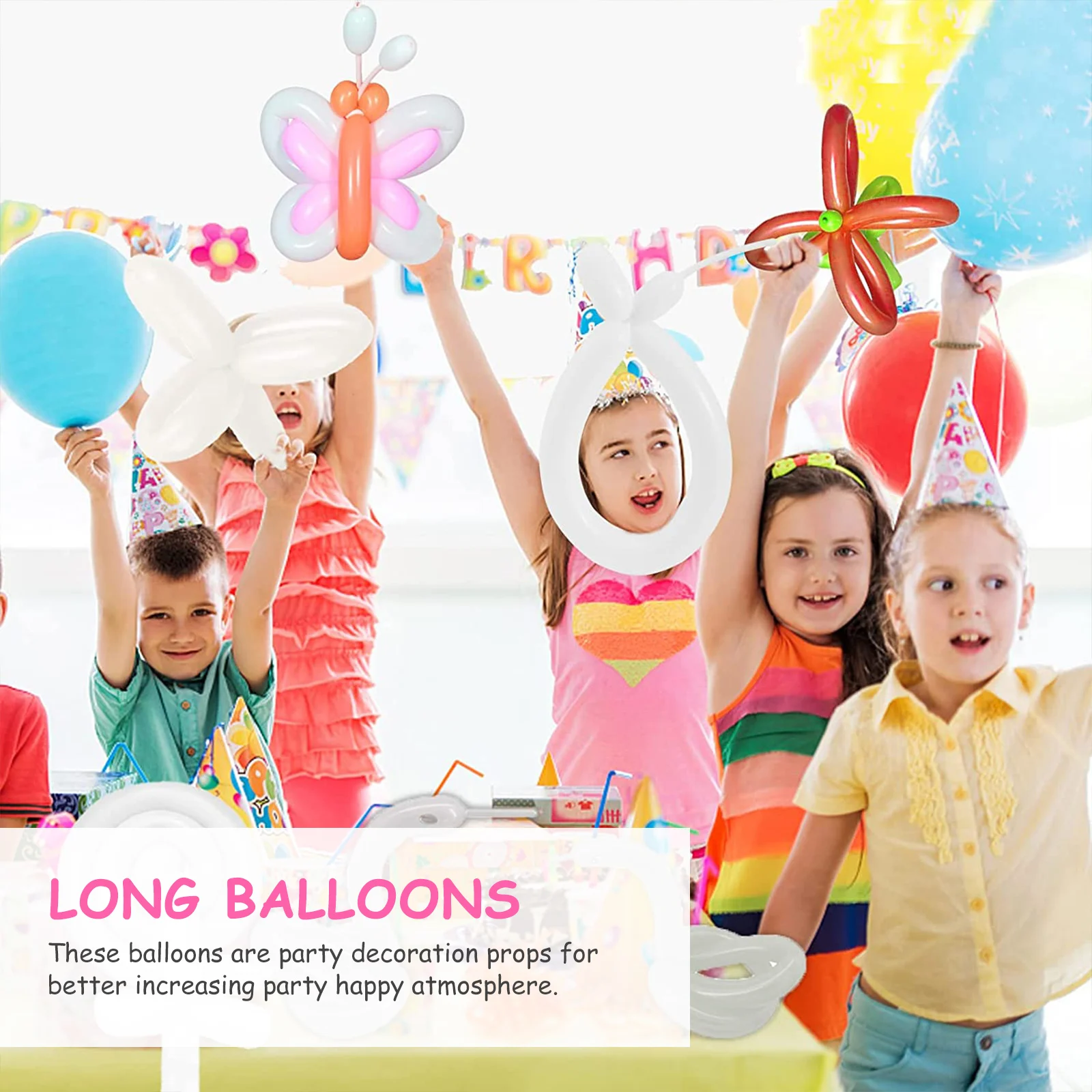 

jojofuny 100pcs Clear Strip Balloons for Cake Decorating Party Modeling Twisting Latex Balloon Tan Center Marking Tool