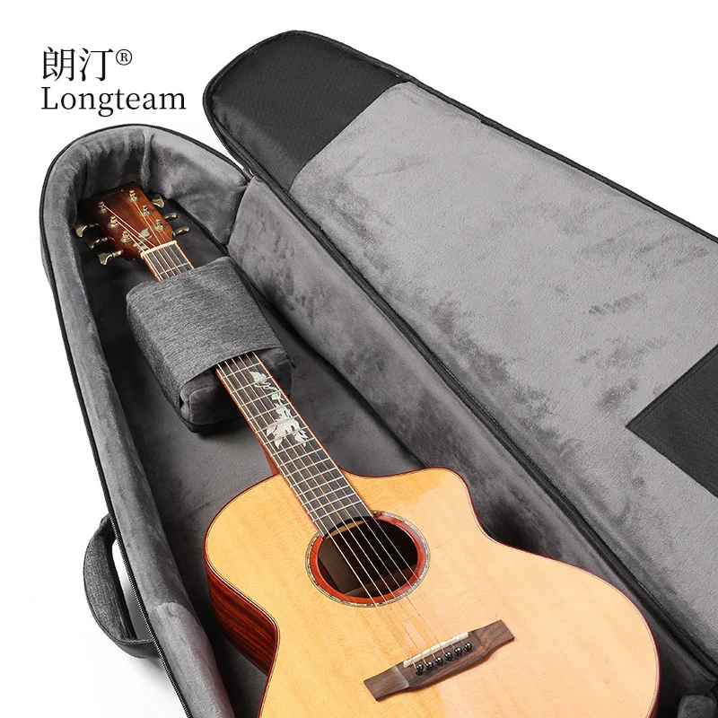 40 41 Inch Acoustic Guitar Gig Bag Lightweight Hardshell Carrying Case Electric Guitar Folk Plush Lining with Shoulder Straps