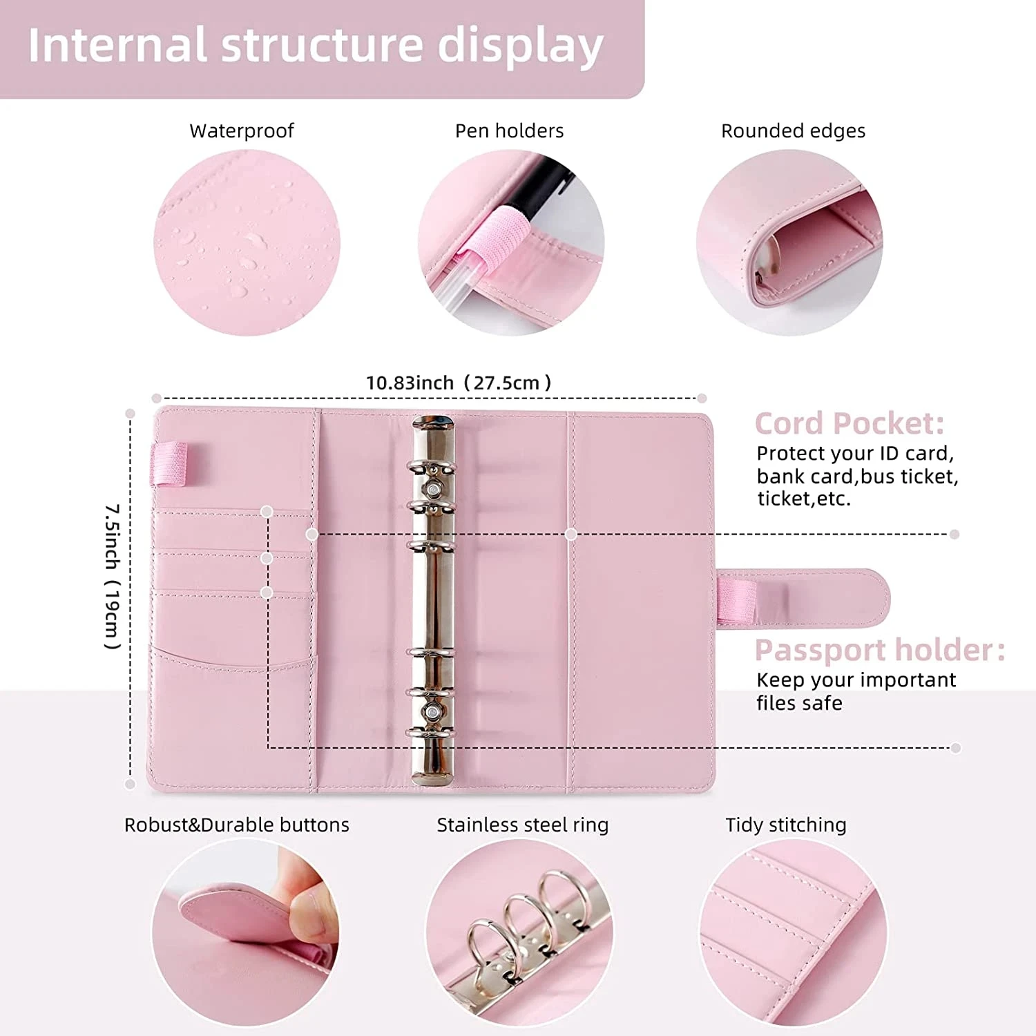 A6 Binder Budget Notebook Personal Planner Organizer System with Binder Pockets Cash Envelope Wallet for Saving Money Budgeting