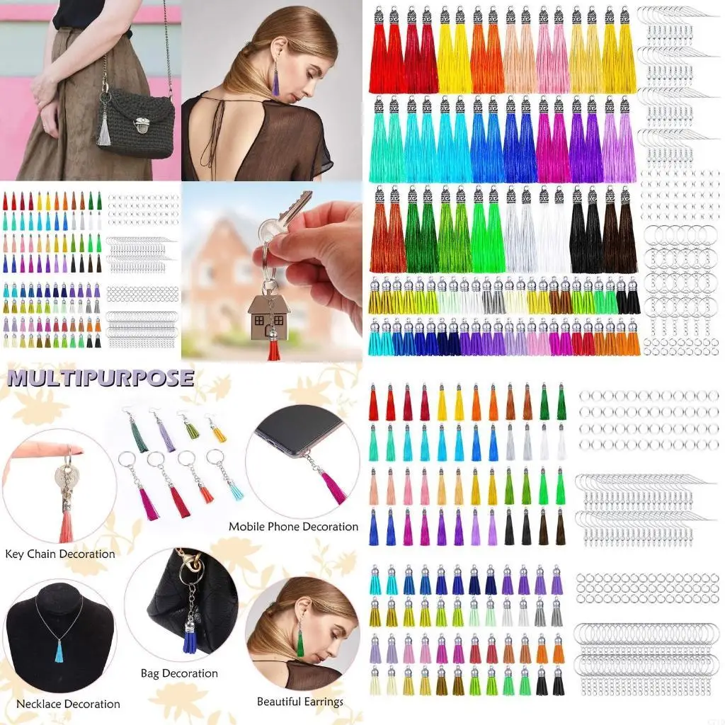 

Набор из 288 комплектов для изготовления серег с кисточками, 48 шт. кожаных кисточек для изготовления ювелирных изделий, 48 шт.