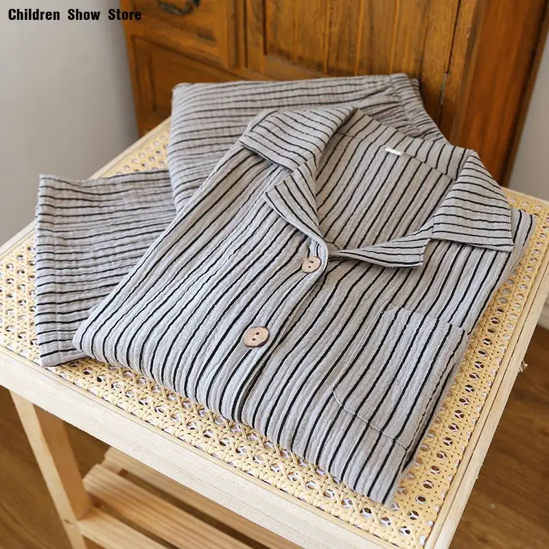 

2025New Men Long Sleeve Cotton Pajamas Set Spring Autumn Comfortable Home Wear Men's Plaid Sleepwear Outfit Loungewear