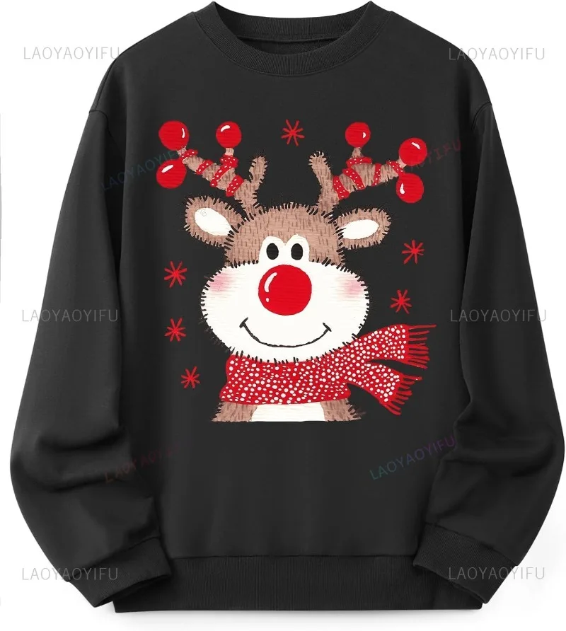 بلوزات عيد الميلاد مضحك عيد الميلاد خمر الجرافيك هوديي لطيف الرنة سانتا شجرة البلوز النساء الملابس رجل الملابس الترويجي #1