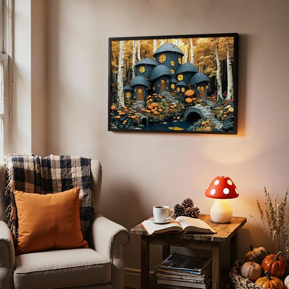 Forest Mushroom Cottage 1000/500/300/120 Piece Jigsaw Puzzle Home Decor for Adult Game Family Fun Puzzles Educational Toys