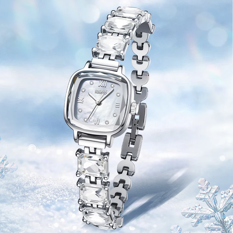 Mark Fairwhale Elegant&Exquisite Women Wristwatch Waterproof Diamond-Studded steel bracelet Luxury Watch Best Gift for Ladies