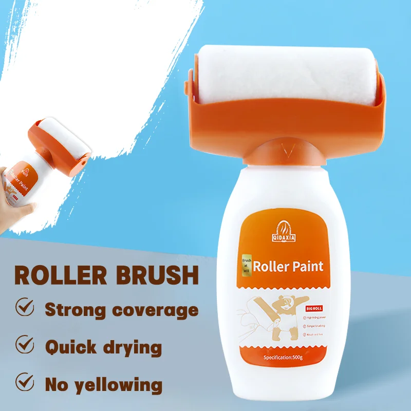 

White Wall Roller Brush Paint Small Roller Brush with Latex Paint Household Wall Graffiti Repair Environmental Protection Paint