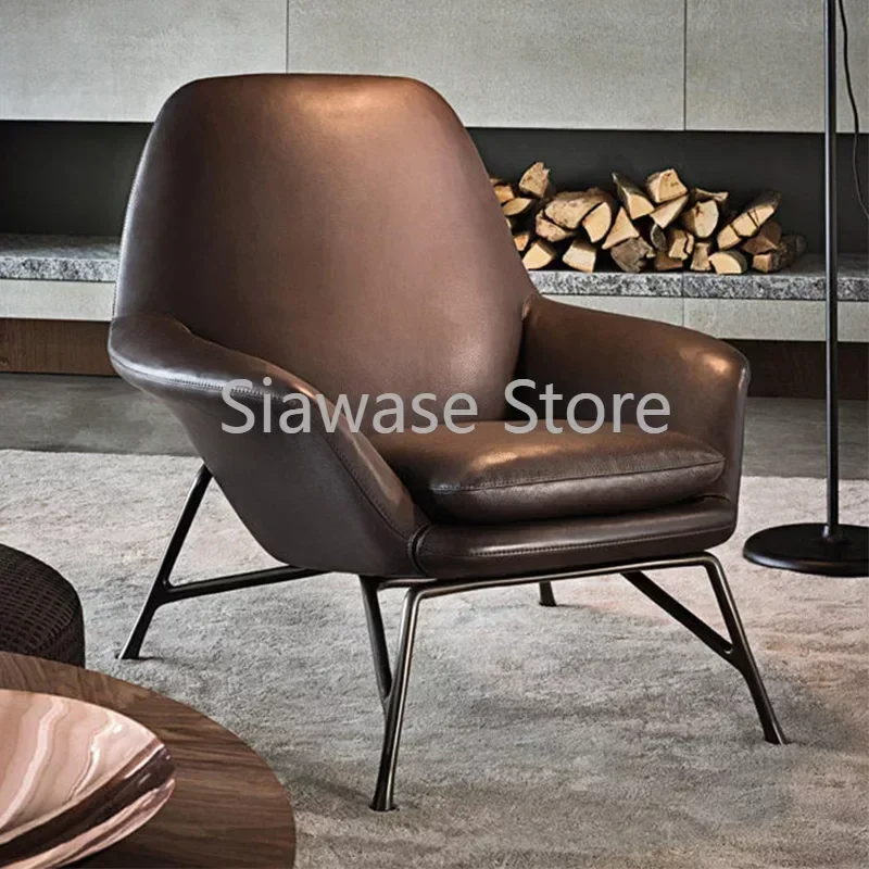 

Office Luxury Living Room Chair Ergonomic Floor Synthetic Leather Funky Living Room Chair Big Bedroom Sillas Nordic Furniture