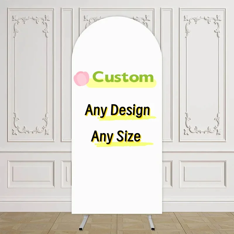 Arc de fond personnalisé en Spandex élastique, couverture ronde, anniversaire, mariage, réception-cadeau pour bébé, cérémonie, arrière-plan de fête, accessoires de décoration Photo