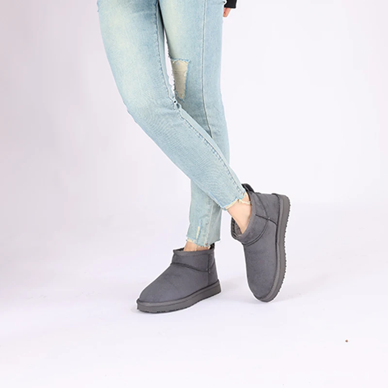 Evshine Winter-Pelz-Schneestiefel für Damen, rutschfest, mit Plüsch gefüttert, Wildlederstiefel, warme, flauschige Hausschuhe, klassische Schneestiefel – Detail 25