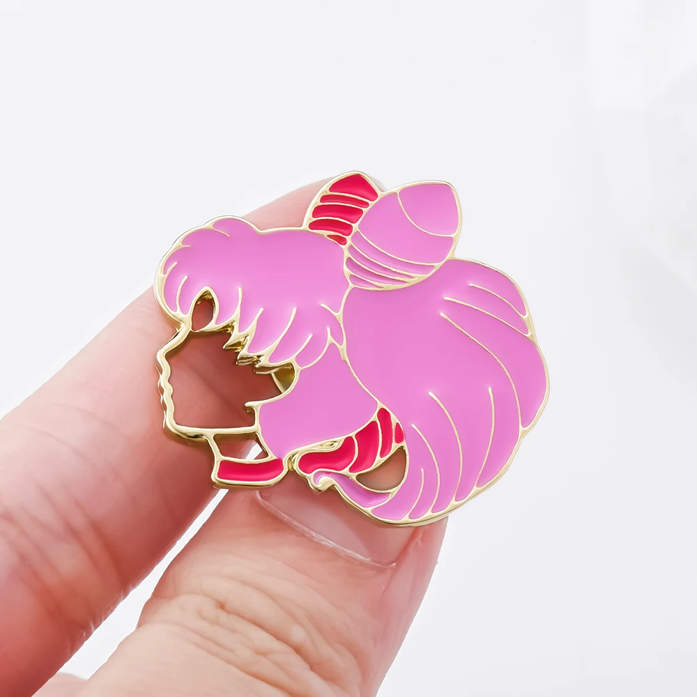 Anime Sailor Moon Chibiusa Enamel Pin New Beauty Girly Lapel Pin Hat Brooch Badge Jewelry Gifts for Women Girls