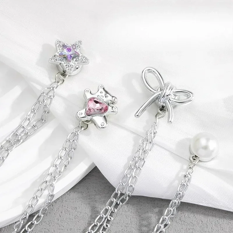 5 قطعة مقاطع الملابس المغناطيسية متعددة الوظائف مع سلسلة أزرار شرابة معدنية كليب نشمر السراويل سبيكة تغيير السراويل بنطلون الساقين #6