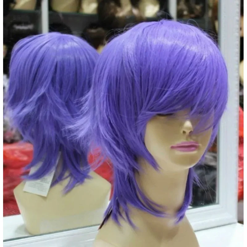 WIG LL FREE Hot heat resistant Party hair>>>>>New Gril's ladys Axis Powers Short Purple Cosplay Wig IB