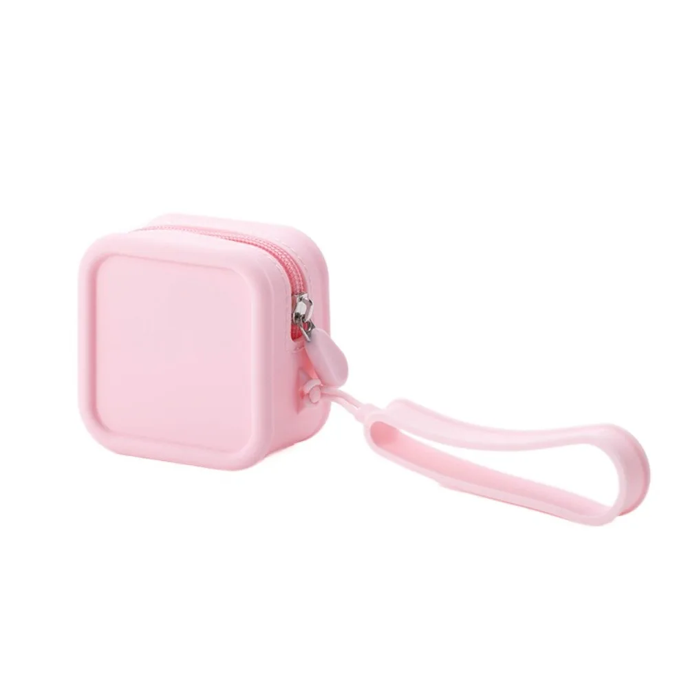 Morandi Color Silicone Cosmetic Bag Coin Purse Large Capacity Multifunction Storage Bag Rectangle Makeup Brush Holder