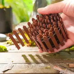 1PC Mini Wooden Fence Miniature Fence For Fairy Garden Micro Landscape Flower Pots Accessories Ornaments For Home Room Garden