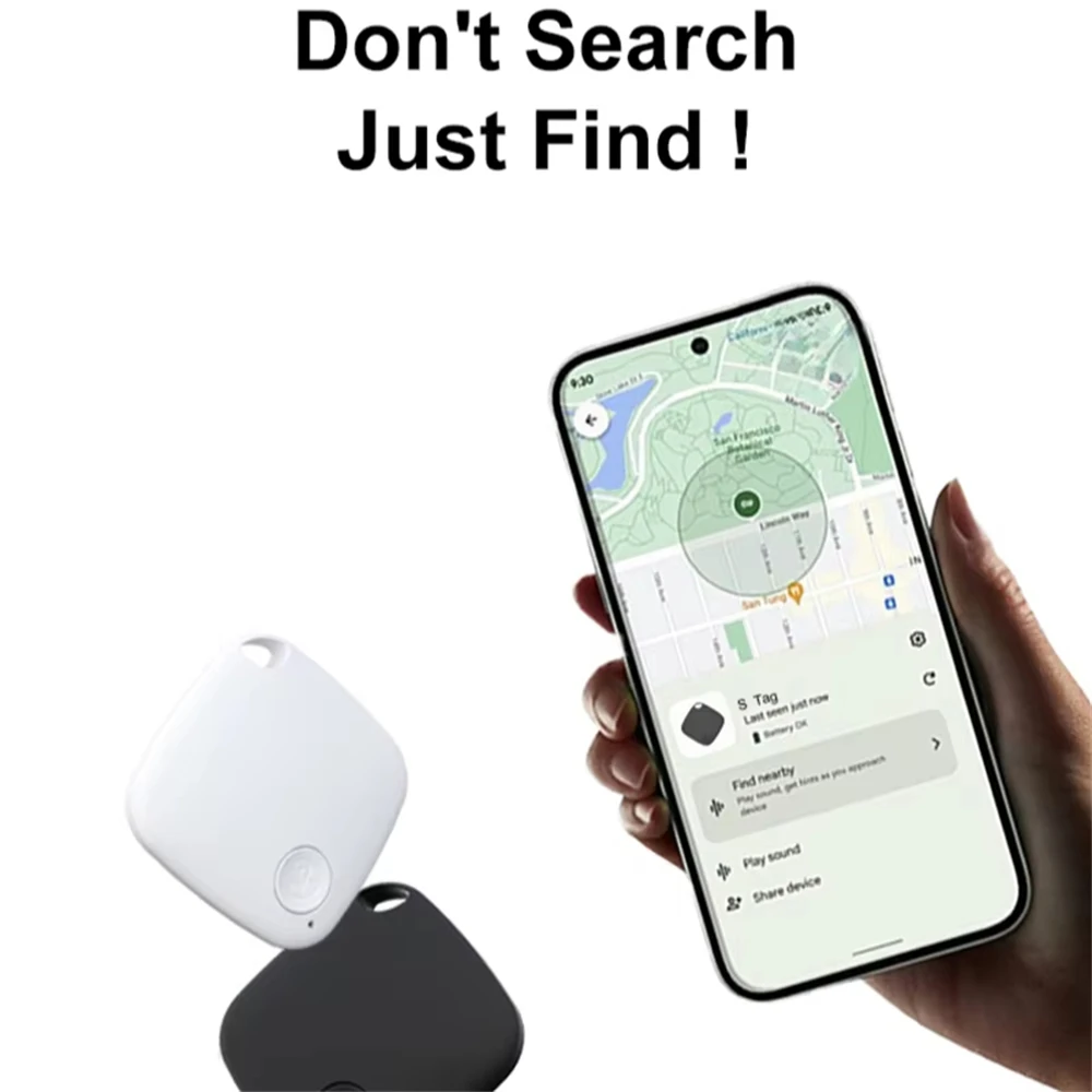 

Smart Bluetooth GPS Tracker Global Real-Time Locator Anti-Lost Tag for Keys Pets Wallets Compatible with iOS & Android Devices