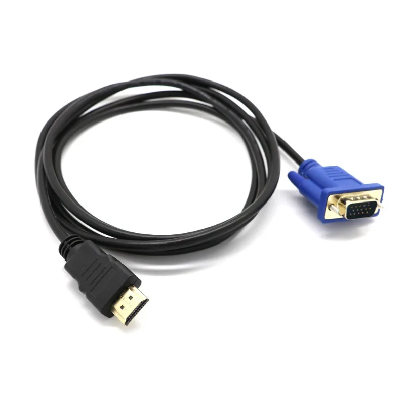 1.8/3/5M HDMI to VGA Converter Cable – Connect PC, DVD, Player to TV or Monitor, No Network Needed, Plug & Play