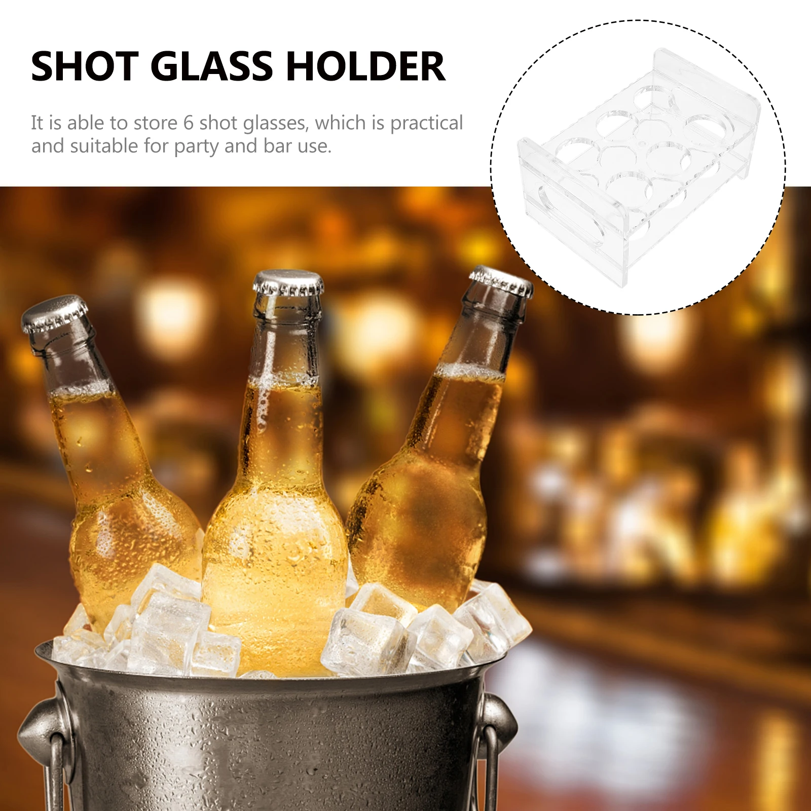

6 Glass Holder Acrylic Wine Cup Rack Compact Size Easy Clean Home Party Bar Server Kitchen Bar Accessories