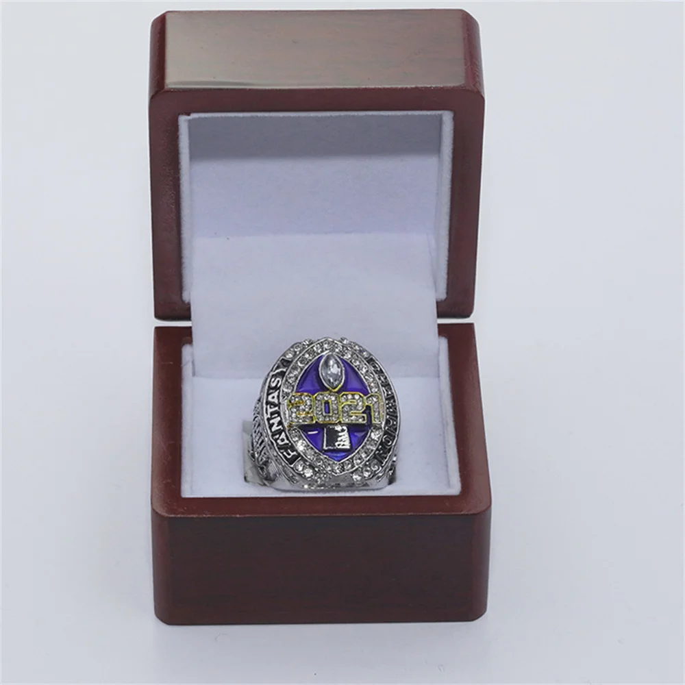 Anillo de campeonato de fútbol de fantasía FFL 2021, premio trofeo para fanáticos, regalo para hombres, talla 8 -14