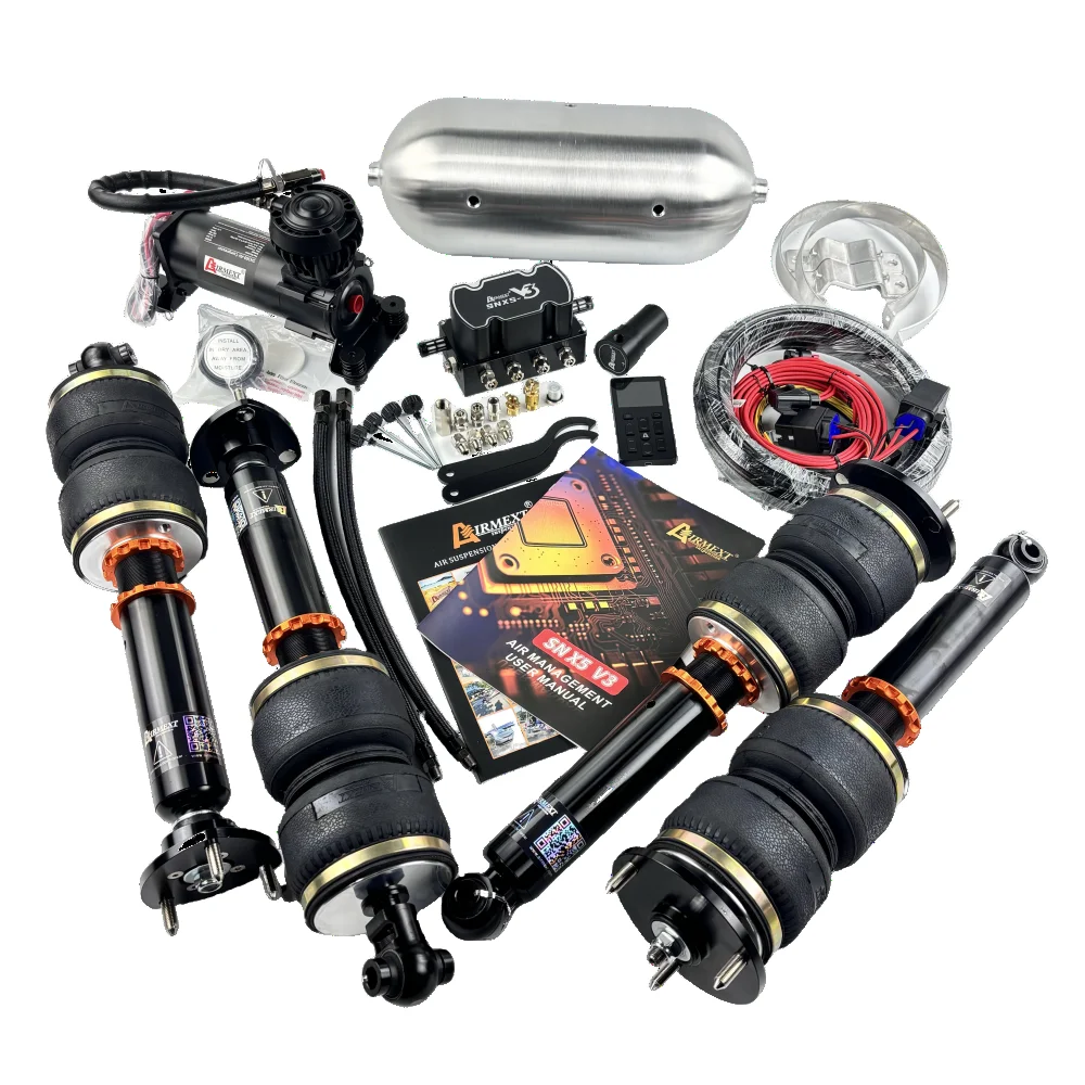 

AIRMEXT/F-SNX5-T Air Suspension Kit Adjustable Shock Absorber for Front Rear AirRide Airlift Pneumatics Management for Cars