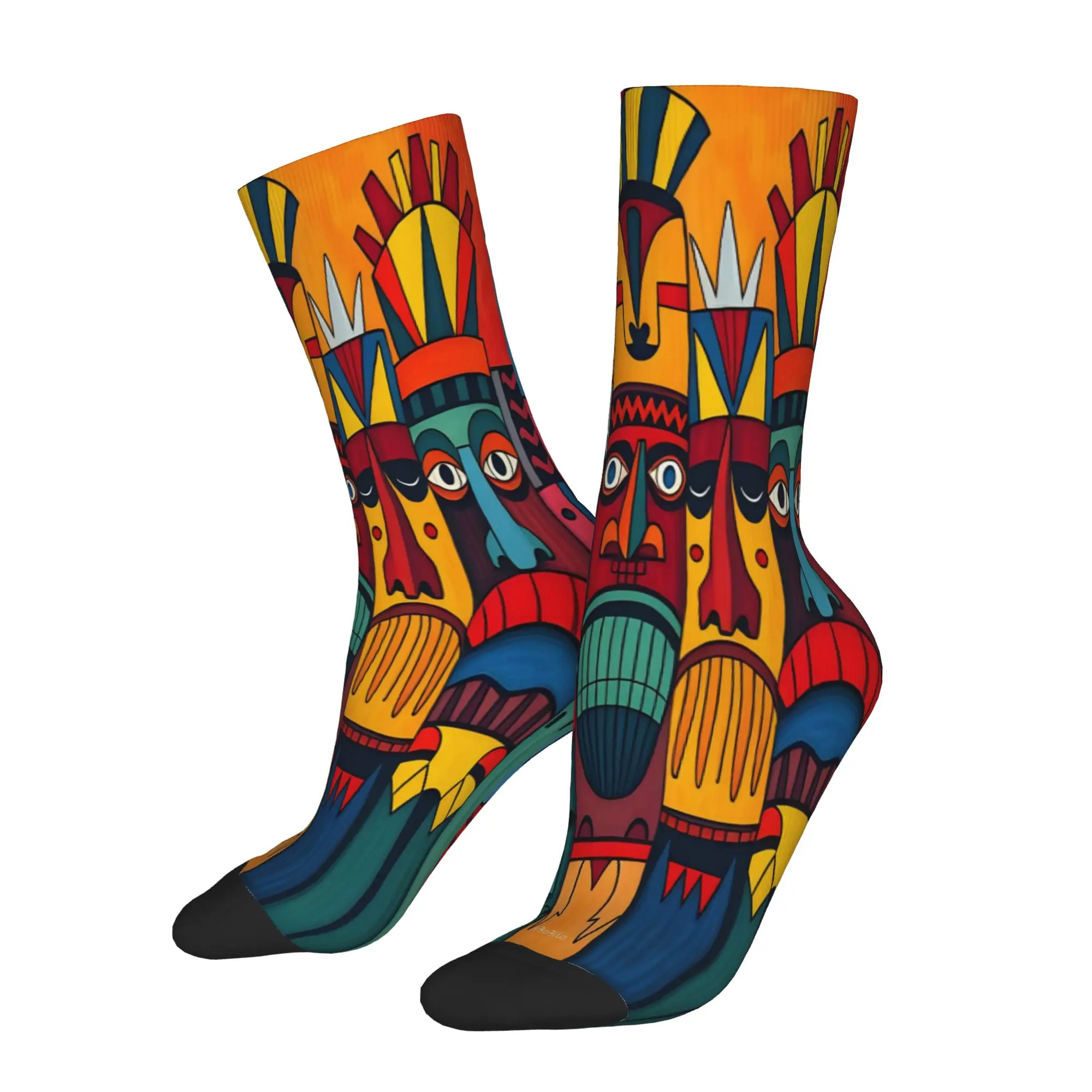 Abstract Art Face Socks Accessories For Men Women  Middle Tube Socks Comfortable Wonderful Gifts