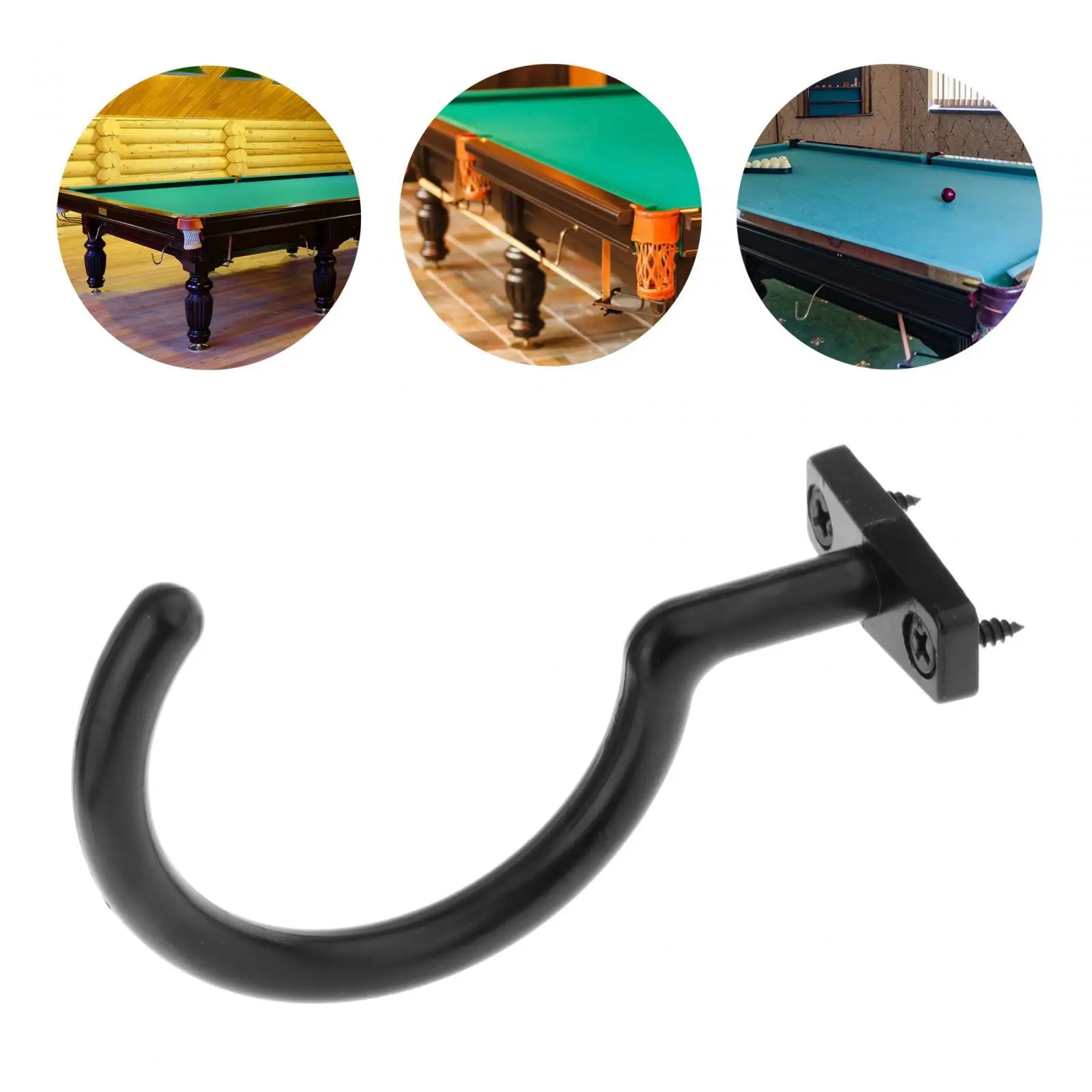 Snooker Pool Billiard Cue Hook Bridge Rod Pool Hook with Screws Hanging Snooker Pool Cue Racks for Snooker Table Accessories