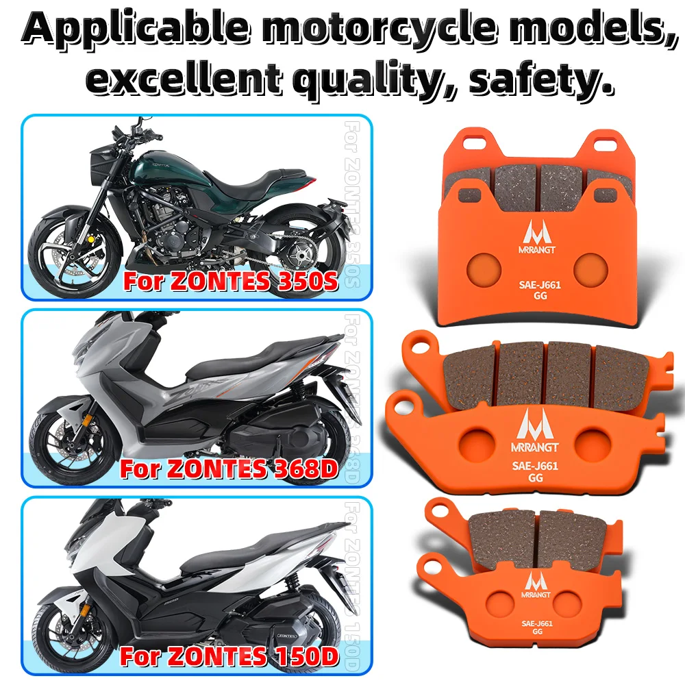 Pastillas de freno de cerámica MRRANGT, pastillas de freno delanteras y traseras para motocicleta, aptas para ZONTES ZT250 310M/V/T/R/X 350M/S/E/D/X/V/T 368D 150D