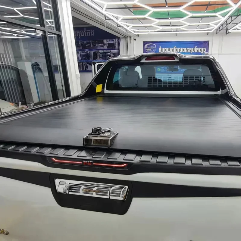 

Factory Hot Selling ST Custom Lockle Manual password lock Aluminum Alloy Pick Up Truck Bed Cover Tonneau Cover For back cover b