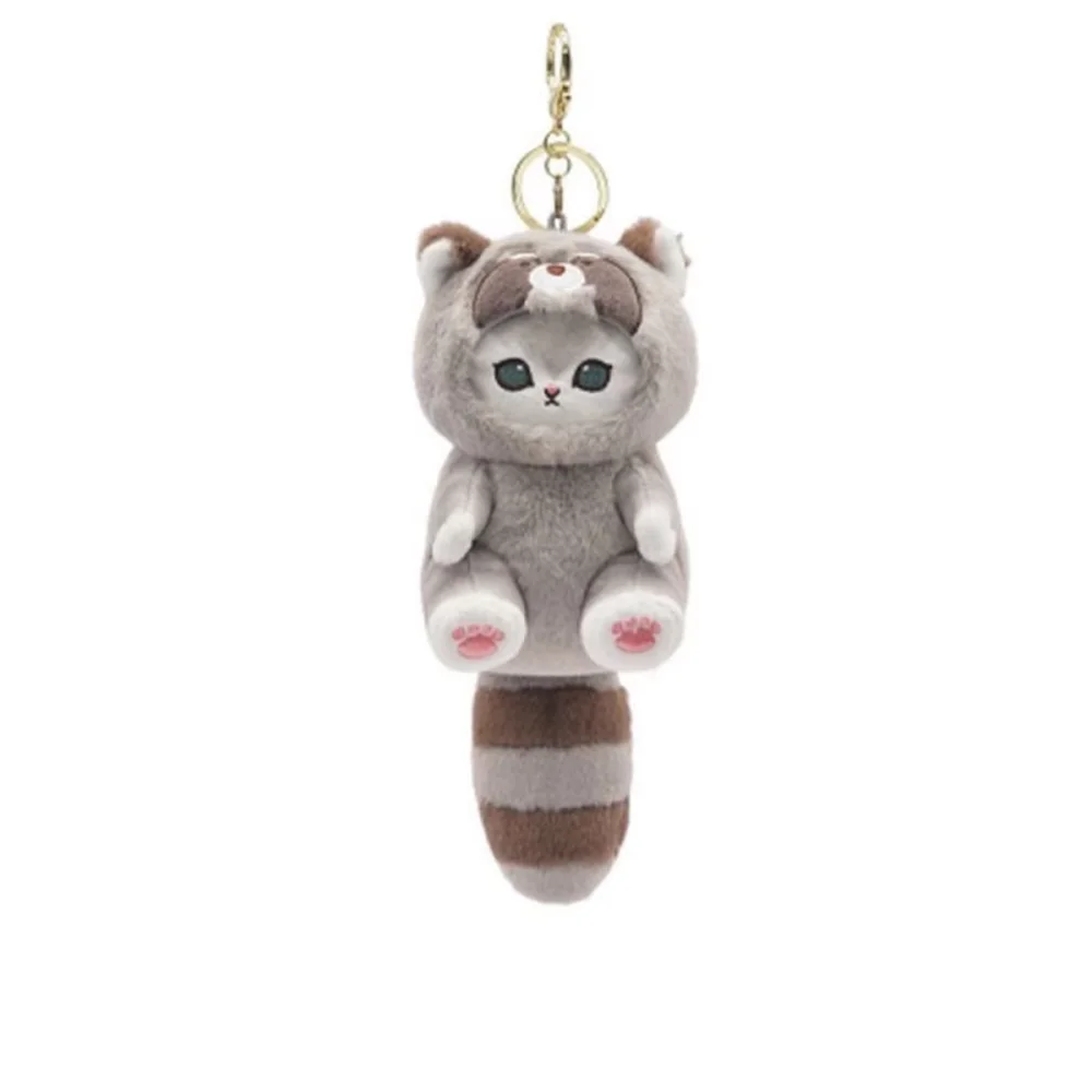 Niedlicher Katzen-Schlüsselanhänger als Langschwänziges Tier Verkleidet, Kleine Plüschpuppe als Geschenk, Weicher Schlüsselring für Tierliebhaber – Detail 7
