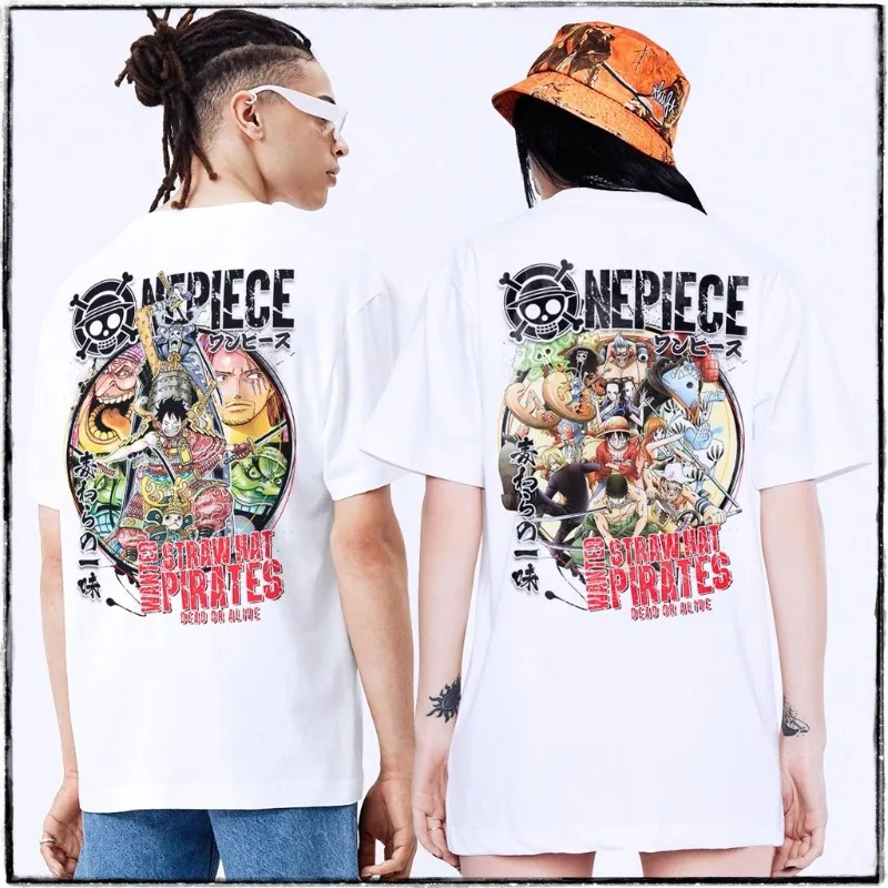 Kaos OnePiece Anime camisa blanca Unisex hombres mujeres camiseta moda gráfico camisetas de gran tamaño Anime Cosplay