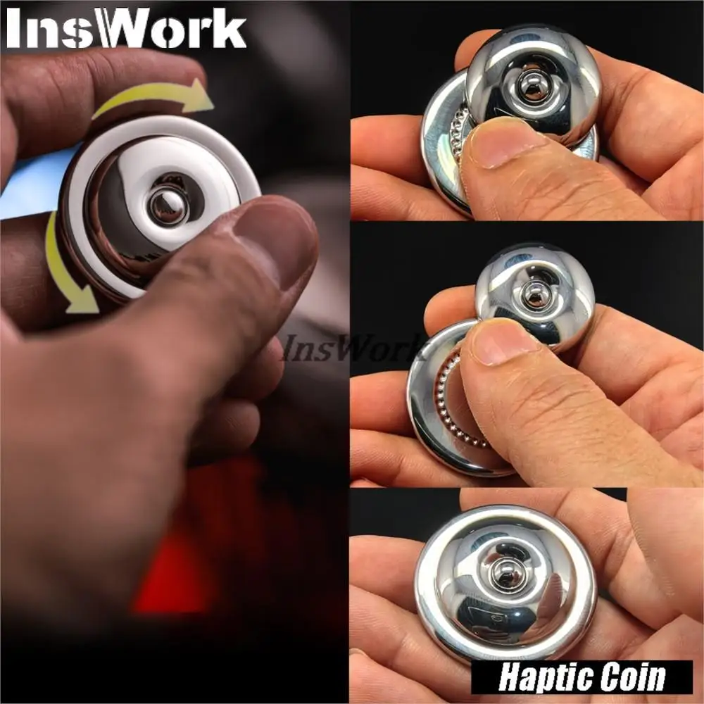 UFO hactic Coin Composite Push Slider, juguetes de descompresión de Metal, Spinner Fidget, juguetes antiestrés, Fidget magnético EDC