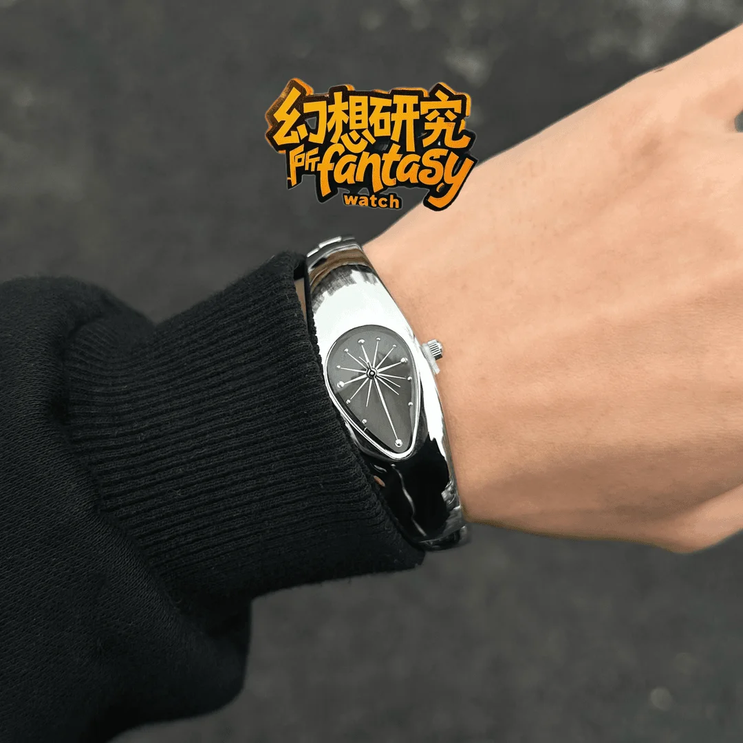 ساعة قطرة الماء على طراز تكنولوجيا المستقبل تصميم الفضاء الألفية Y2K ساعة ريترو إكسسوارات متخصصة ساعة ملابس عتيقة