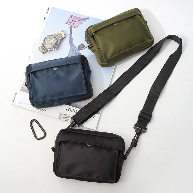  Crossbody Bag Unisex Casual Style Nylon Material Zipper Closure  Color Soft Shoulder Bag for Leisure Tanker Hong Ko...