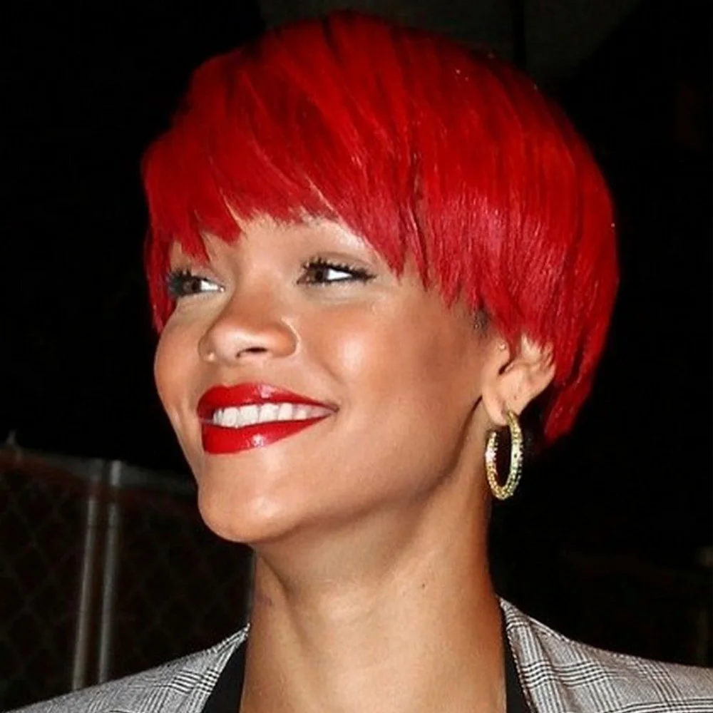 قصيرة اللون الأحمر مع الانفجارات الإنسان قصيرة عابث قطع شعر مستعار بورجوندي شعر طبيعي مفرود الباروكات البرازيلي آلة صنع عابث قطع شعر مستعار