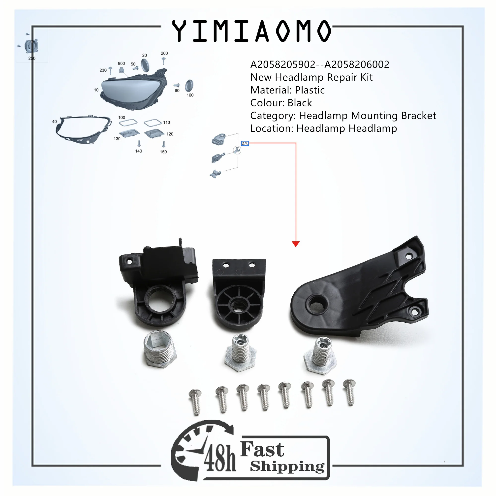 auto-parts-headlight-repair-kit-left-right-20582059022058206002-for-c-260-4matic-2019c-43-amg-4matic