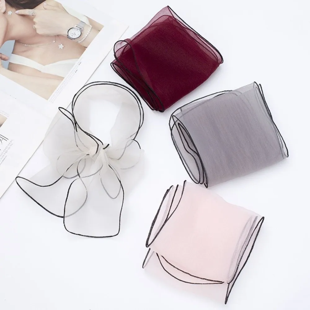

Fashion Long Versatile Silk Scarf Thin Head Scarf Korean Style Neck Scarves Neckerchief Square Silk Towel Women's