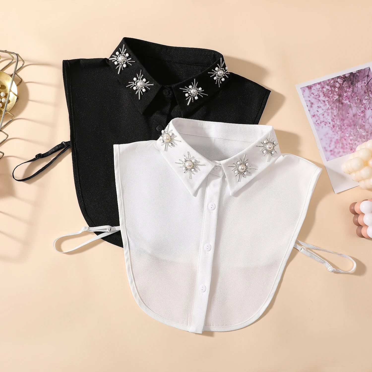 Temperamento con cuentas Cuello falso decorado con el sol para blusas